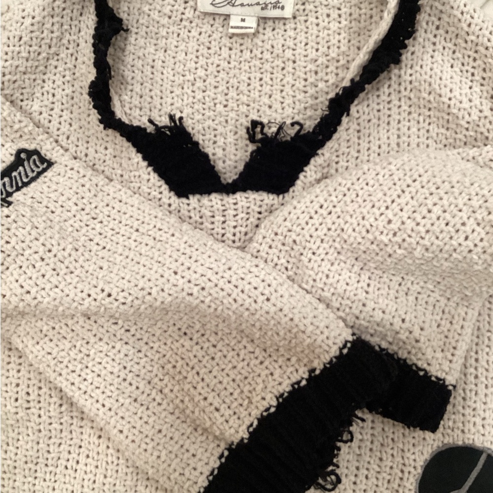 Vintage Havana Distressed Ripped Patchwork Sweater M - Picture 7 of 10